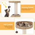 thumbnail image 3 of 28" Modern Cat Tree Tower, Paper Rope Natural Bowl Shaped with Perch, Scratching Post, Rattan Cat Activity Tree for Kittens, 3 of 16