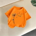 thumbnail image 5 of NAISIBABY Girls Cotton T-Shirt, Crewneck Rolled Short Sleeve Fashion Graphic Summer Casual Tee Orange Size 2, 5 of 5