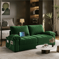 thumbnail image 5 of Renwick 2 Seater Velvet Sofa Couch with Pillow Top Arms & USB Charging Ports, Green, 5 of 11