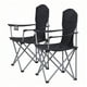 thumbnail image 4 of SONGMICS Silla de Camping, Juego de 2 Sillas de Exterior, Respaldo Alto, Apoyabrazos, Bolsillo para Tazas, Portátil, Plegable, Carga de 330 lbs, Acampada, Jardín, Pesca, Tela OxfordTerraza, Negro, 4 of 9