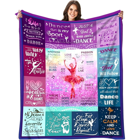 Dance Blanket Dance Gifts for Girls Women Dance Flannel Throw Warm Blanket for Boys Teens Kids Sofa Bed Home Decor Dance Lovers Gifts 50"x40"