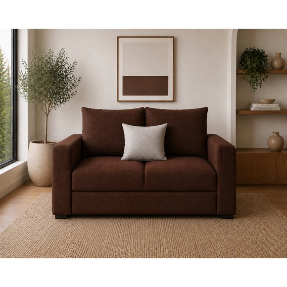 Love seat EL BAZAR STORE 2 plazas Lino Chocolate Modular Moderno