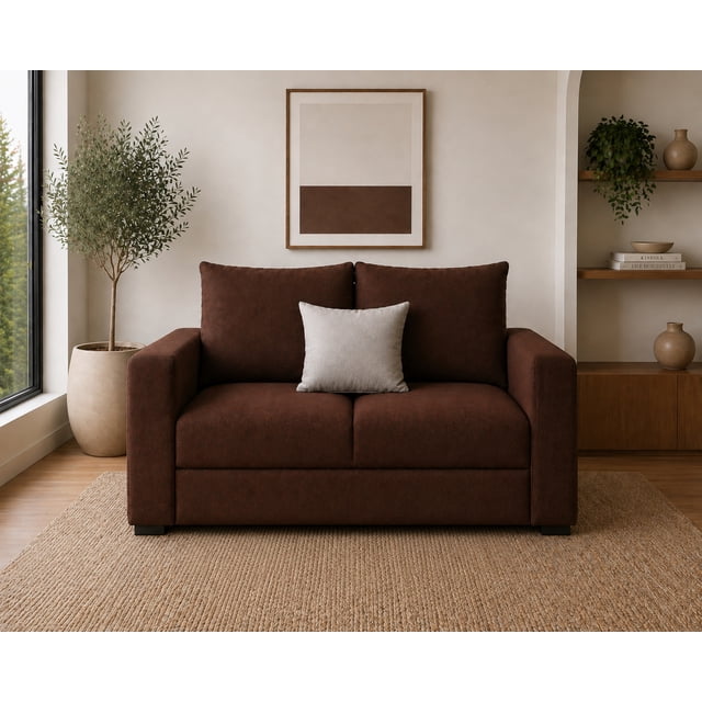 Love seat EL BAZAR STORE 2 plazas Lino Chocolate Modular Moderno