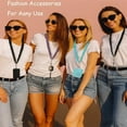 thumbnail image 6 of Retractable Scrunchie Lanyard Set, 4 Stretchy Scrunchie Style Neck Lanyards with 4 Waterproof ID Card Holders（style E）, 6 of 7