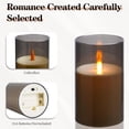thumbnail image 3 of Upinmz Flickering Flameless Candles with Remote and Timer，Battery Operated Acrylic LED Pillar Candles ，for Christmas Decorations Home Decorations ，Set of 3, 3 of 10