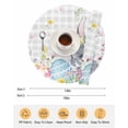 thumbnail image 6 of 13 Inch Round Placemats Set of 4, Easter Bunny Non Slip Heat Insulation PP Table Mats, Blue Easter Eggs Spring Floral Grey Plaid Washable Place Mats for Kitchen Dining Party Table Decor, 6 of 7