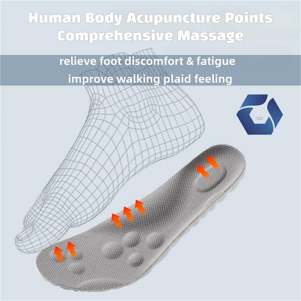Footstr InsoleX - 2 Pairs of Footstr Insoles for Kids & Teens (Orange,5Y-6Y)
