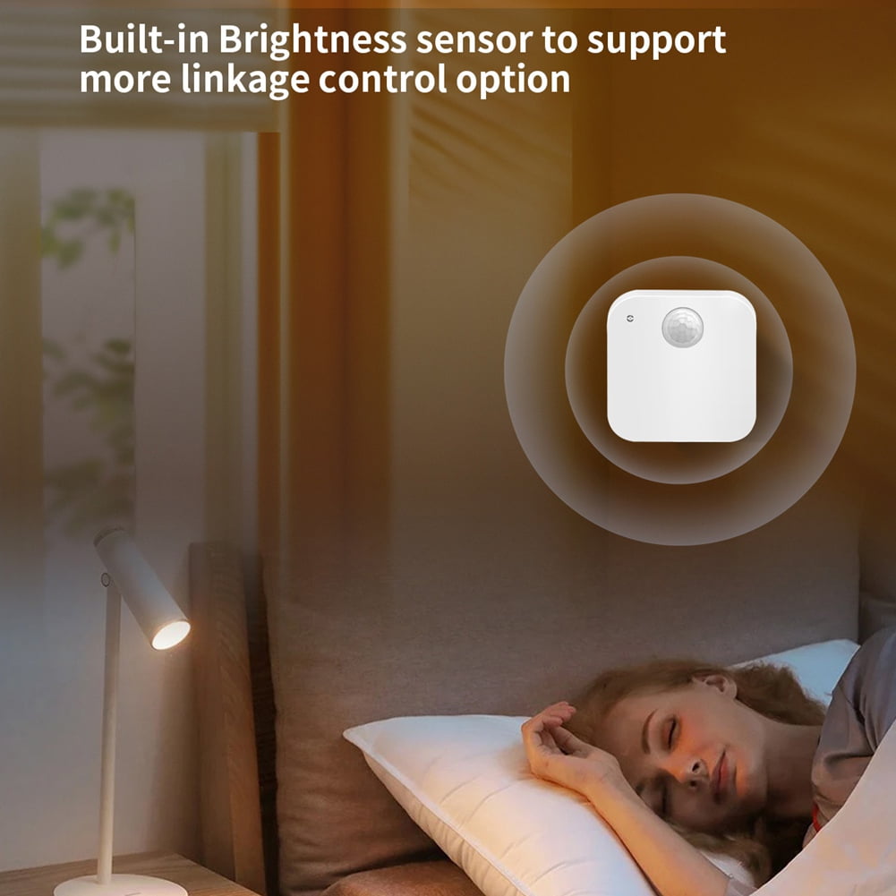 Tuya ZigBee Human Presence Sensor with Bracket Intelligent PIR+Radar+Brightness APP Control Smart Home Devices,1 x Human presence sensor 1 x USB Type-C Cable 1 x Bracket,White