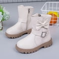 thumbnail image 5 of Girls Mid Calf Leather Boots, Little Kids Side Zipper Fashion Martin Booties, Soft Non Slip Princess Short Boots for Little Girls Daily Outdoor Wear Beige 3 Big Kids(36), 5 of 8