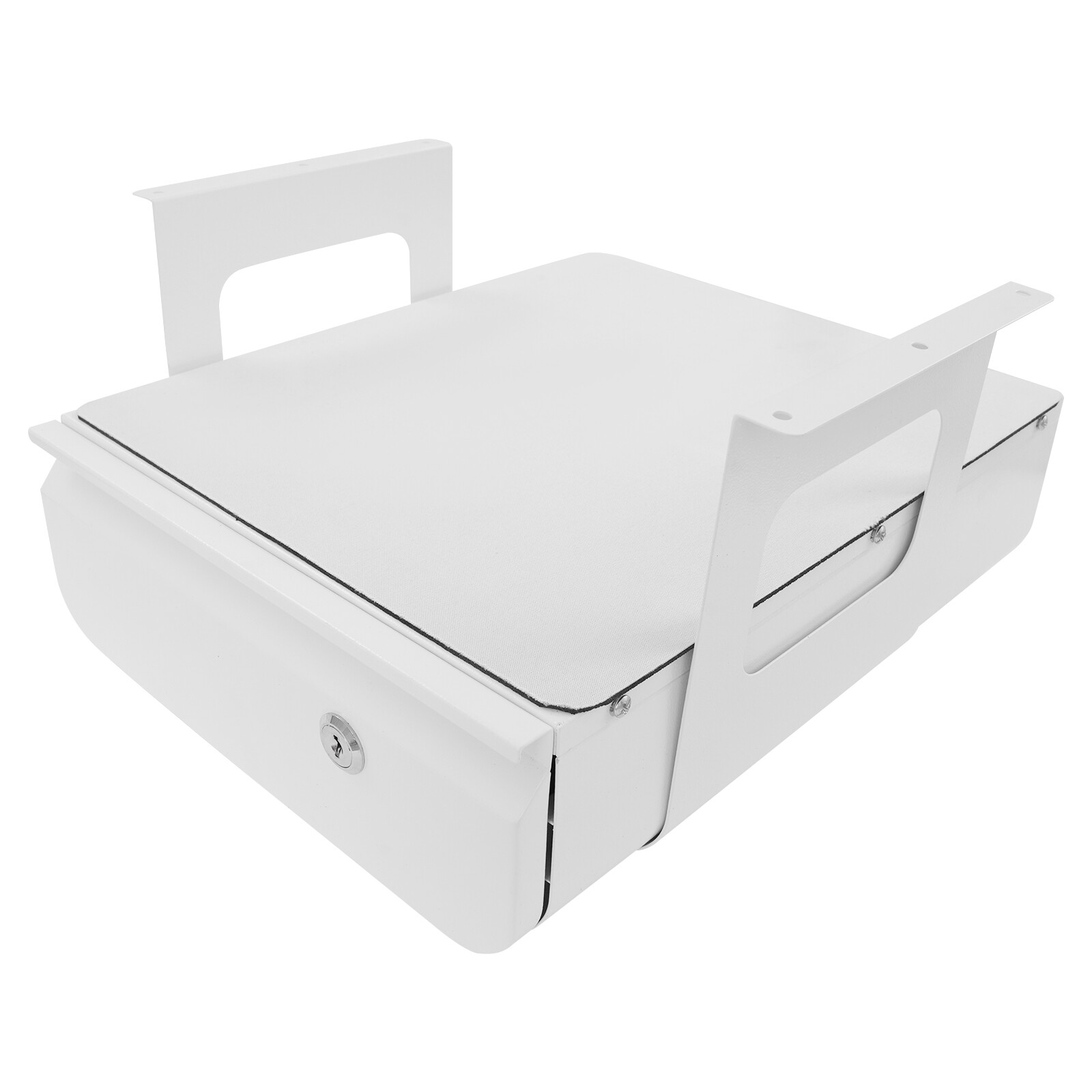Under Desk Pull-Out Drawer, Lockable Sliding Storage Drawer, Under Desk Drawer for Standing Desks and Standard Fixed-Height Workstations