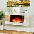 thumbnail image 4 of Gymax 18'' Electric Fireplace w/ 32'' Floating Mantel 12-Color Dimmable Flame 8H Timer, 4 of 10