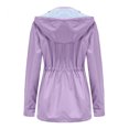 thumbnail image 6 of Christmas Clearance! Borniu Women's Rain Jacket Outdoor Lightweight Raincoat With Removable Hoodies Windbreaker Trench Coat Clearance, 6 of 8
