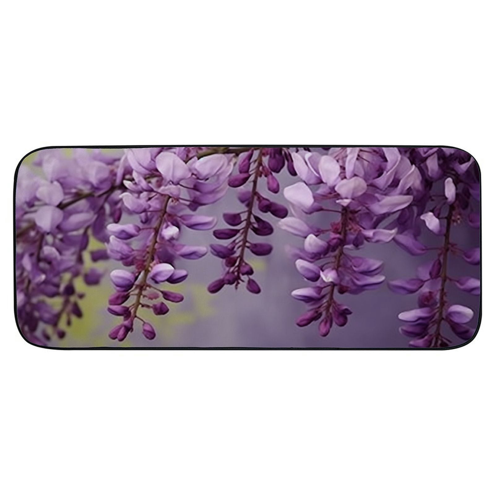 Qinduosi Decorative Door Mat, Door Mat with Non-Slip Rubber Backing, Easy Cleaning, Traps Dirt, for Entry, Patio, Garage - Wisteria Purple Spring Flower Nature 19.68*47.24 in