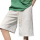 thumbnail image 1 of Pantalones cortos con cordón para hombre, estampado de letras, suaves, amigables con la piel, transpirables, pantalones cortos sueltos para fiesta de vacaciones, 1 of 8