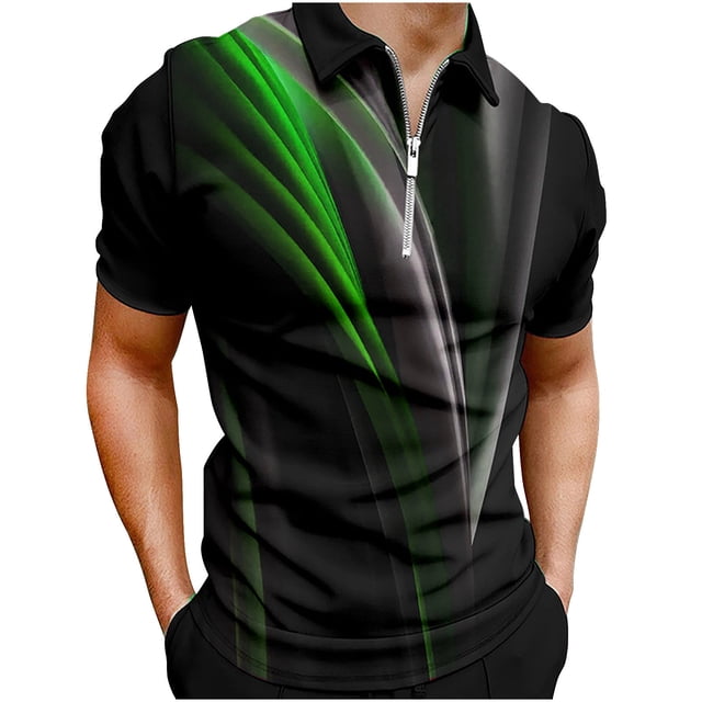 Camisetas de Cuello en V Hombres de Moda Casual Impreso Manga Corta Superior, Blusa para Hombre para la Primavera Y el Uso Diario