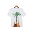 thumbnail image 4 of Palm Angels-Camiseta holgada de algodón para hombre y mujer, camisa con estampado de letras traseras abstractas, Tops informales de tendenciaBlanco, 4 of 5