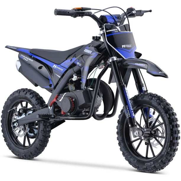 MotoTec Thunder 50cc 2Stroke Kids Gas Dirt Bike Blue