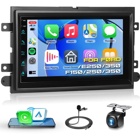 Radio de coche Podofo de 2 GB+64 GB con Carplay inalámbrico Android Auto