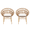 Beige & Light Brown, variant on Tcbosik 2 Pack Lounge Chairs for Outdoor, Wicker Chair with Cushion, Papasan Style Dining Chair with Metal Frame for Patio, Garden, Backyard, Dark Gray & Teak