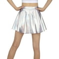 thumbnail image 2 of HDE Girl's Metallic Skater Skort Dance Athletic Shiny Holographic Scooter Skirt, 2 of 6