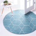 thumbnail image 1 of Unique Loom 3146519 Tapis Rond en Treillis Géométrique de 5 x 5 Pieds&44; Bleu Clair, 1 of 2