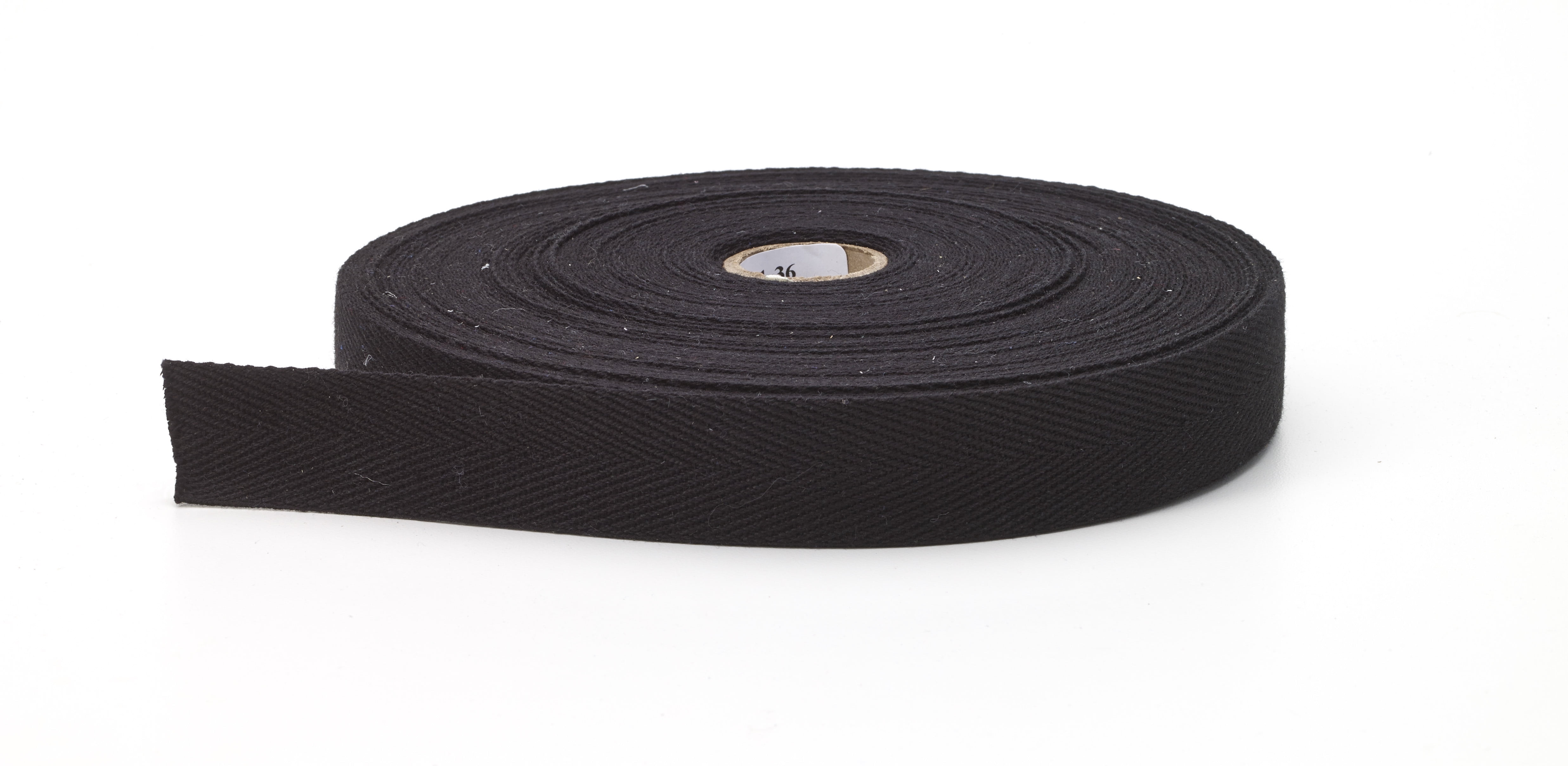 Twill tape, 1" Wide, 36 yds, Black