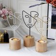 Abstract Faces Stand Yokua Nordic Abstract Face Art Candlestick Candle Stand Wrought Iron ...