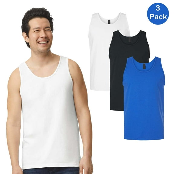 Gildan Ultra Cotton Tank Top, Works Men's Performance TankTop Pack-3 Size: S