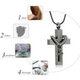 thumbnail image 4 of Cross Urn Necklace for Ashes, Stainless Steel Cross Memorial Cremation Ashes Urn Pendant Necklace Keepsake Jewelry Urn(Black), 4 of 7