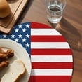 thumbnail image 3 of American Flag Round 13 Inch Placemats Set of 4, Blue Red USA Flag HeatResistant Non Slip Place Mats for Dining Table, Wipeable Braided Kitchen Table Mats for Housewarming, 3 of 9