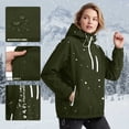 thumbnail image 3 of Tsivenald Women's Fashion Solid Color Long Sleeve Pocket Zipper Outdoor Waterproof Rain Jackets Windbreaker Coat, Army Green S-2XL, 3 of 7