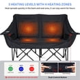 thumbnail image 3 of Slsy Oversized Heated Double Camping Chair, 2-Person Heated Folding Chairs for Outdoor Sports w/ 3 Heat Levels & 4 Heating Zones, Patio Lounge Chairs Folding Camping Chair Supports 550 lbs, 3 of 8