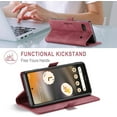 thumbnail image 6 of Wallet Case for Google Pixel 6A 2022,Magnetic Protect PU Leather Flip Case with Card Holders RFID Blocking Kickstand Shockproof Protection Case for Google Pixel 6A 2022 (Red), 6 of 17