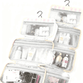 thumbnail image 4 of Blue Pink Foldable Hook Toiletry Storage Bag, Waterproof Multi Compartment Handheld Skincare And Makeup Bag, 4 of 8