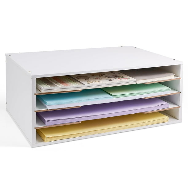 Organizador de papel Yumkfoi para almacenamiento de papel de construcción de 4 niveles