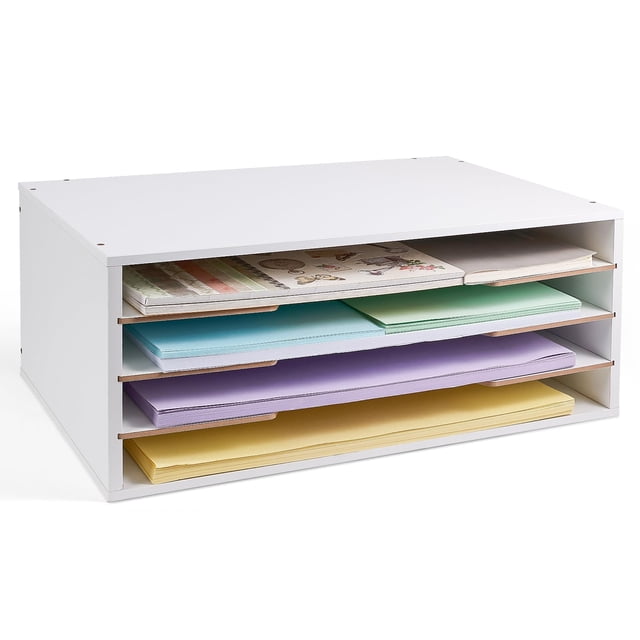 Organizador de papel Yumkfoi para almacenamiento de papel de construcción de 4 niveles