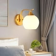thumbnail image 2 of Wall Light Indoor, Modern E26 Wall Sconce with Globe Glass Ball,1 Light, Vintage Metal Bedside Wall Lamp Fixtures for Living Room Bedroom Bathroom Hallway,Gold, 2 of 6