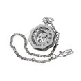 thumbnail image 3 of Reloj de bolsillo vintage con escalas y números romanos, regalo delicado grabado con cadena para plata, 3 of 9