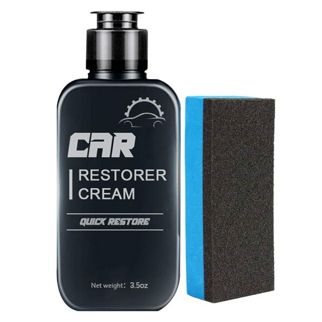 Restaurador de cuero y plástico para interior de coche de 100 ml Pasta + esponja JShteea Accesorios para autos y motos