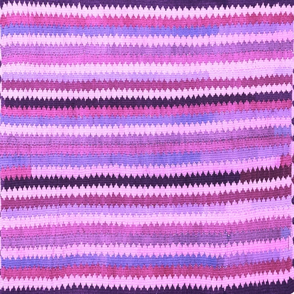 Ahgly Company Indoor Square Southwestern Purple Country Area Rugs, 7' Square