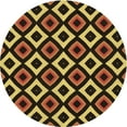 thumbnail image 1 of Ahgly Company Machine Washable Indoor Round Transitional Black Brown Area Rugs, 7' Round, 1 of 7