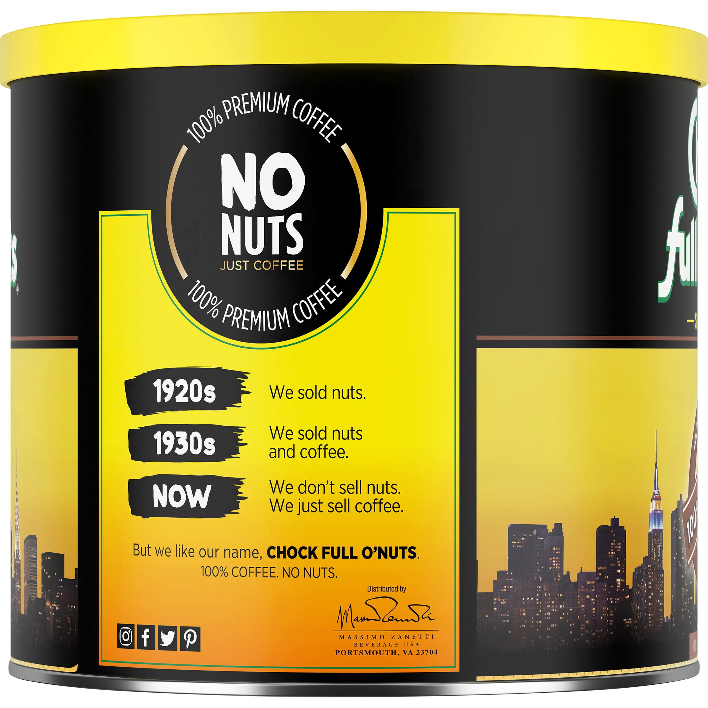 Chock Full o’Nuts® 100% Colombian Ground Coffee, Medium Roast, 24 Oz. Can