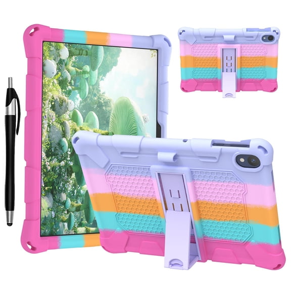 VYQA Case for Onn 8.1" Core Tablet (2026 Model) with Built-in Foldable Kickstand and Stylus Slot, Shockproof Soft TPU Silicone Case with Stylus Pen for Walmart ONN 8.1 inch Tablet 2026,A