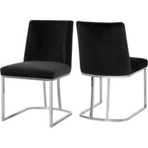Maklaine Contemporary Black Velvet Dining Chair (Set of 2)