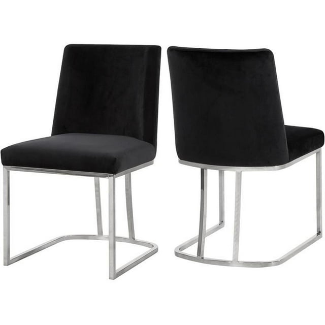 Pemberly Row Contemporary Black Velvet Dining Chair (Set of 2)