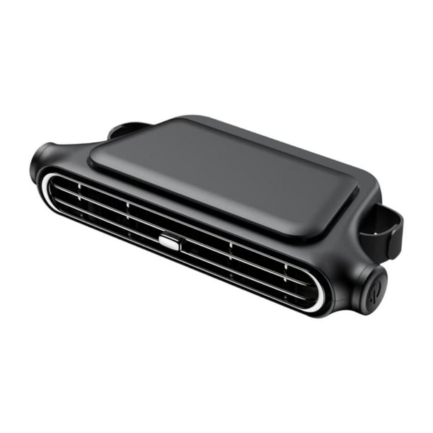 Ventilador para asiento trasero de coche, portátil, ajustable, de 3 velocidades, recargable Negro