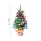 thumbnail image 3 of Piña de árbol de Navidad mini de 17 pulgadas con luces LED - Adorno de simulación de escritorio para decoración navideña, árbol artificial verde, 3 of 6