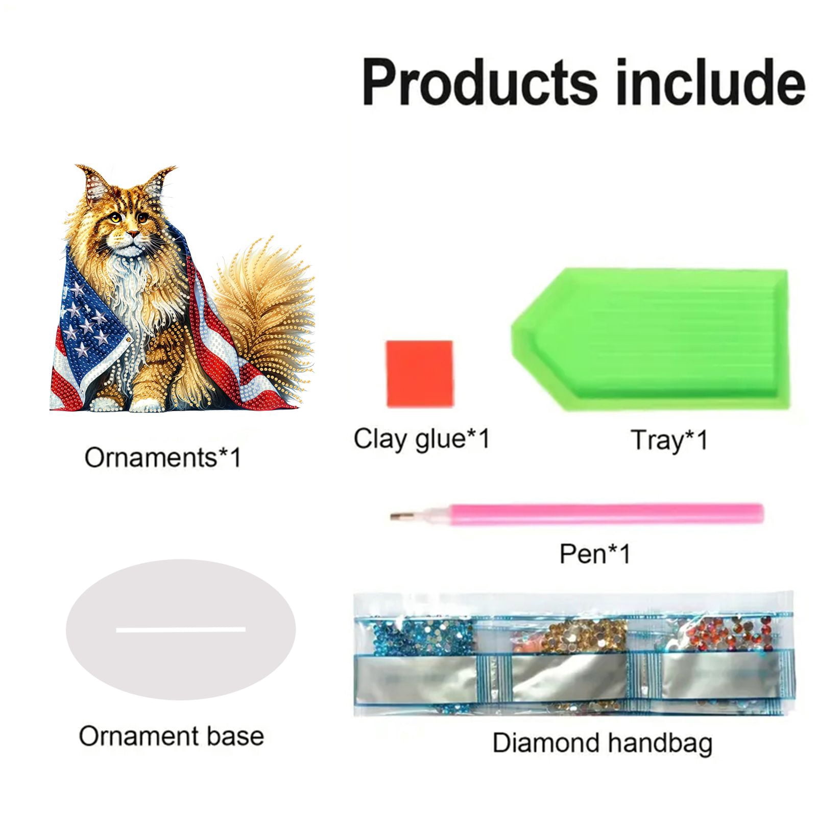 FLOPESN DIY Diamond Art Painting American Independence Day Creative，9.84*9.84in Animal Design,Add Festive Atmosphere Home Desktop Decorations
