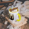 thumbnail image 5 of Vintage Reindeer Christmas Illustration, 11oz Two-Tone Yellow Mug, 5 of 7