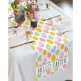 thumbnail image 2 of Hello Easter Table Runner 13x36 Inches Long Eggs Runner for Table Colorful Egg Small Table Runners Washable Dresser Scarf for Kitchen Coffee Dining Seasonal Spring Holiday Party Decor, 2 of 6